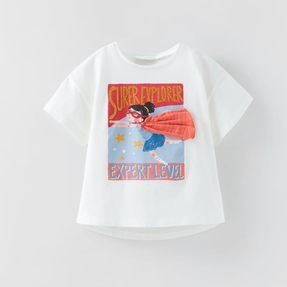 Zara Supergirl Appliqué T-Shirt - Picture 2 of 7